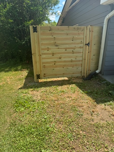 6 foot horizontal wood privacy fence gate and side panel — East Tennessee